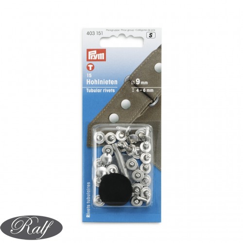 Butoni rapizi, riveti, argintii, 4-6 mm, 15 buc - Prym 403151